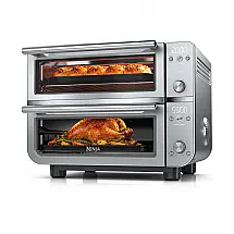Forno de Bancada Ninja DCT821 Zona Dupla 12-em-1 Finalização Sincronizada Prata 1800W
