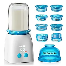Aquecedor de Mamadeira Portátil com 8 Adaptadores, 5 Controles de Temperatura e Recarregável, PATNRAB, Azul
