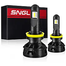 Lâmpada Automotiva para Farol Alto e Baixo H8 H9 H11 15200lm 6000K À Prova Dágua, SNGL, Branco