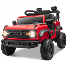 Carro Elétrico Infantil 12V, Ford Bronco Raptor com Controle Remoto para Pais, Suspensão nas 4 Rodas, Música via Bluetooth e Luzes LED