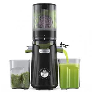 Espremedor de Sucos ACOQOOS, Pressão Fria para Frutas e Vegetais Inteiros com Funil Largo de 13,5 cm (Capacidade 1,8L), Fácil de Limpar