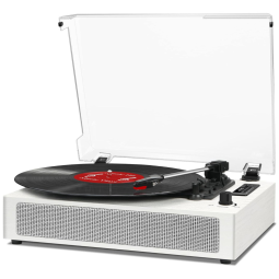 Toca-discos Retrô 3 em 1: Vinil, Bluetooth e USB - Alto-falantes Integrados, Display Digital e Saída RCA - 3 Velocidades,DANFI AUDIO DF