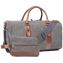 Oflamn Bolsa de Viagem de Lona com Necessaire Azul