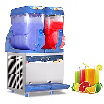 Máquina de Slush Raspadinha XPW X-300 Prata e Azul Duplo Tanque 30L 240V