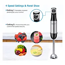 Mixer com 4 Velocidades e Acessórios, Aço Inoxidável, 500W, 110v, AIGOSTAR, Prateado