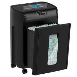 Fragmentadora de Papel 10 Folhas e Cartões com Cesta Removível, 3 Modos, 110V, Woolsche, Preta