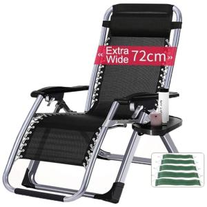 Cadeira Reclinável Ajustável Gravidade Zero com Apoio de Cabeça e Porta Copos, XZGDEN, Prateado