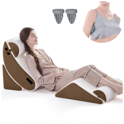 Conjunto de 5 Peças de Travesseiros Ortopédicos em Cunha para Cama, Alívio de Dor nas Costas, Pescoço, Pernas e Refluxo, Negwoo
