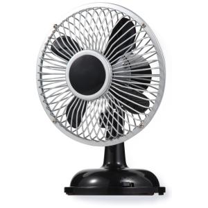 Ventilador de Mesa Portátil Retro USB com 2 Velocidades Avoeco, Preto
