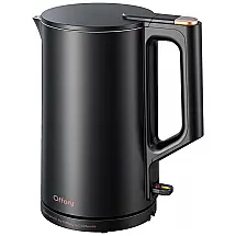 Chaleira Elétrica 1.5L em Aço Inoxidável com Desligamento Automático e Proteção Contra Fervura, 1500W, 110v, OFFACY KD 2028, Preto