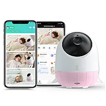 Babá Eletrônica Inteligente Câmera 2K UHD com Alerta de Rosto Coberto e Canção de Ninar, Simshine, Rosa