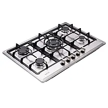 Cooktop a gás 5 bocas Deli-Kit inox escovado embutir queimadores selados 110V