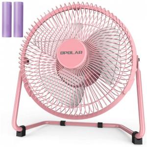 Ventilador de Mesa Recarregável USB OPOLAR de 23cm, 2 Configurações, Rosa 110V