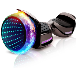 Hoverboard Elétrico Auto Balanceamento com Alto Falante Bluetooth e Luzes LED, Emaxusa, Preto
