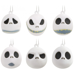 Conjunto de 6 Mini Enfeites Hallmark Keepsake Disney Tim Burton O Estranho Mundo de Jack- Plástico Resistente, 3,2x5,7x3,8 cm cada