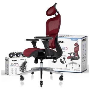 Cadeira ergonômica, NOUHAUS, borgonha