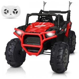 BAHOM Carrinho, Carro Elétrico, 2 lugares, 12V, c, controle remoto, USB MP3, 3 km, h, 2 a 6 anos, Vermelho