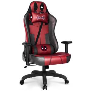 Marvel Avengers Cadeira Gamer Ergonômica Reclinável e Giratória com Apoio Lombar e Cabeça, Deadpool