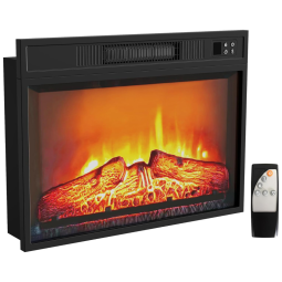 Lareira Elétrica de Embutir A45x48L cm com Temporizador, Controle Remoto, Chama Realista e Proteção Contra Superaquecimento, 110V 1400W