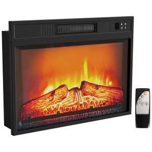 Lareira Elétrica de Embutir A45x48L cm com Temporizador, Controle Remoto, Chama Realista e Proteção Contra Superaquecimento, 110V 1400W