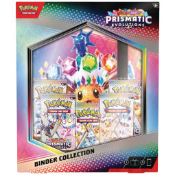Fichário Pokémon TCG Scarlet & Violet Prismatic Evolutions Binder Collection multicolorido com 21 páginas e 5 boosters