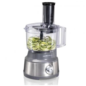 Processador de Alimentos com 2 Velocidades Ideal para Legumes, Aço Inoxidável, 450W, 110v, HAMILTON BEACH 70735, Prateado