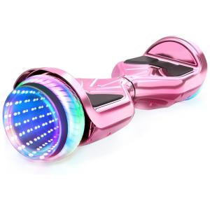 Hoverboard com Luz LED nas Rodas, Alto Falante e Velocidade até 9km/h, para Crianças de 6 a 12 Anos, 110V, SISIGAD, Rosa