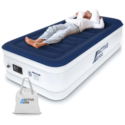 Cama Colchão Inflável Cama Bomba de Ar Embutida Altura 50, ACTIVE ERA, Branco