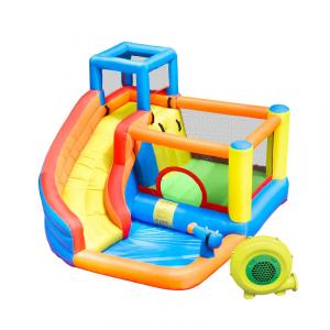 Parque Aquático Inflável Doctor Dolphin, Tobogã Aquático para Crianças, Parque Aquático Inflável com Soprador para Festa ao Ar Livre