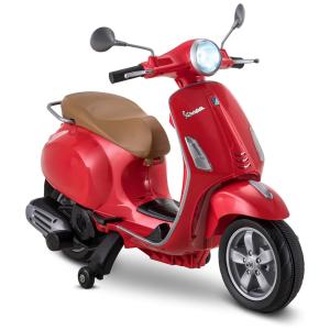 Moto Elétrica Vespa Infantil 6V Recarregável com Rádio FM, MP3 e Luzes, 3 a 4 anos, KID TRAX KT1419I, Vermelho