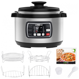 Panela de Pressão Elétrica 12 em 1 em Aço Inoxidável com Painel de Controle, 110V, GoWISE USA GW22709, Prata