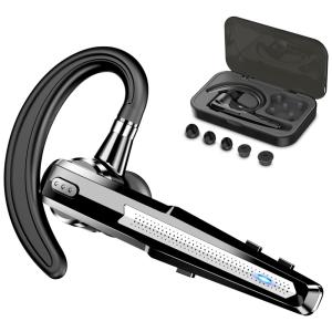 Fone de Ouvido Bluetooth 5.0 com Cancelamento de Ruído e Estojo de Carregamento e Acessórios, TIANLI HSP B6, Preto