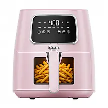 Fritadeira Elétrica Air Fryer Kitchen Elite Rosa 5,5L Digital 7 em 1 1500W 110V
