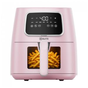 Fritadeira Elétrica Air Fryer Kitchen Elite Rosa 5,5L Digital 7 em 1 1500W 110V