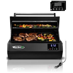 Churrasqueira Elétrica Turbo E Outdoor 1700W com Grill Infravermelho de 61cm e Protetor de Tela, Ideal para Churrascos ao Ar