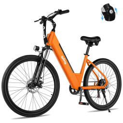 Bicicleta Elétrica Urbana Qlife Cityone, Bateria 36V Removível, Rodas 66 cm, Suspensão Frontal, 7 Velocidades, Quadro Aço Carbono