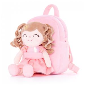 Gloveleya Mochila Infantil Plush Princesa Coroa Rosa - Super Macia e Colorida para Meninas - 23 cm