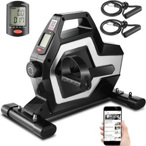 FUNMILY Mini Bicicleta Ergométrica Elétrica Ideal Para Idosos e Treino de Braço/Perna com Tela LCD, Preta.