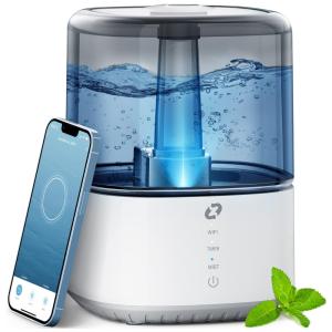 Umidificador Ultrassônico Portátil ZOESURE 2,5 Litros com Controle por APP, 110V, Cinza