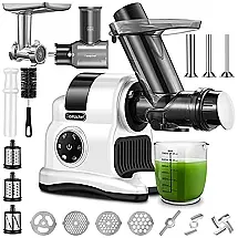 AMZCHEF Centrífuga de Frutas, Capacidade 700 mL, Aço Inoxidável, 150W, 110V, Branca