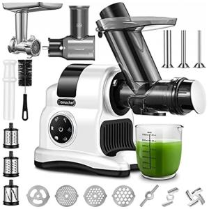 AMZCHEF Centrífuga de Frutas, Capacidade 700 mL, Aço Inoxidável, 150W, 110V, Branca