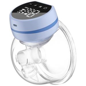 Bomba Tira Leite Única Elétrica Recarregável com Painel Digital 3 Modos e 9 Níveis de Sucção, TOVVILD, Azul