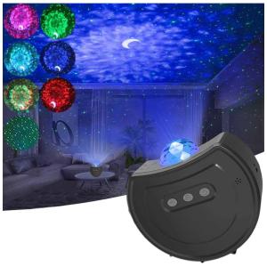 Projetor Luz LED Galáxia 3 em 1 com Nebulosa, Nuvem e Estrela Controle Remoto, GARRIGA XK 01, Branco