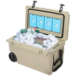 Cooler Térmico Portátil 45 Litros com Alça e Rodas, REDCAMP, Marrom