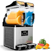 Máquina de Raspadinha Drink Comercial de 30L - 2 Tanques, Margarita de Aço Inoxidável - 110V 1000W,BOSBAK.