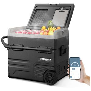 Cooler Elétrico Automotivo Portátil 55 Litros com Controle por APP, EUHOMY, Preto