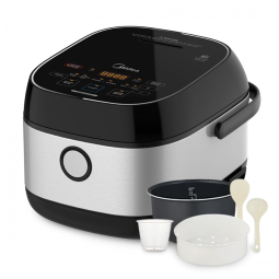 Panela de Arroz Elétrica 3L com Aquecimento por Indução e Cesto Antiaderente, 110V 1130W, Midea, Prata