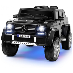 Carro Elétrico Infantil Mercedes-Benz Preto 12V, 2 Motores, 3 Velocidades, Controle Remoto 2,4 GHz, Luzes LED, Música e Buzina