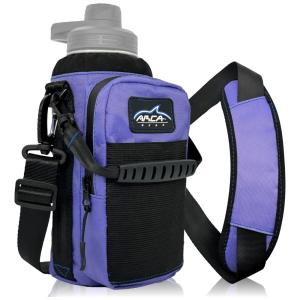 Arca Gear Bolsa Térmica para Garrafa 1L com Alça para Transporte e Bolsos, Garrafa não incluída, Roxa