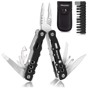 Alicate Multifuncional 25 em 1, Aço Inoxidável, KEENSTONE, Preto